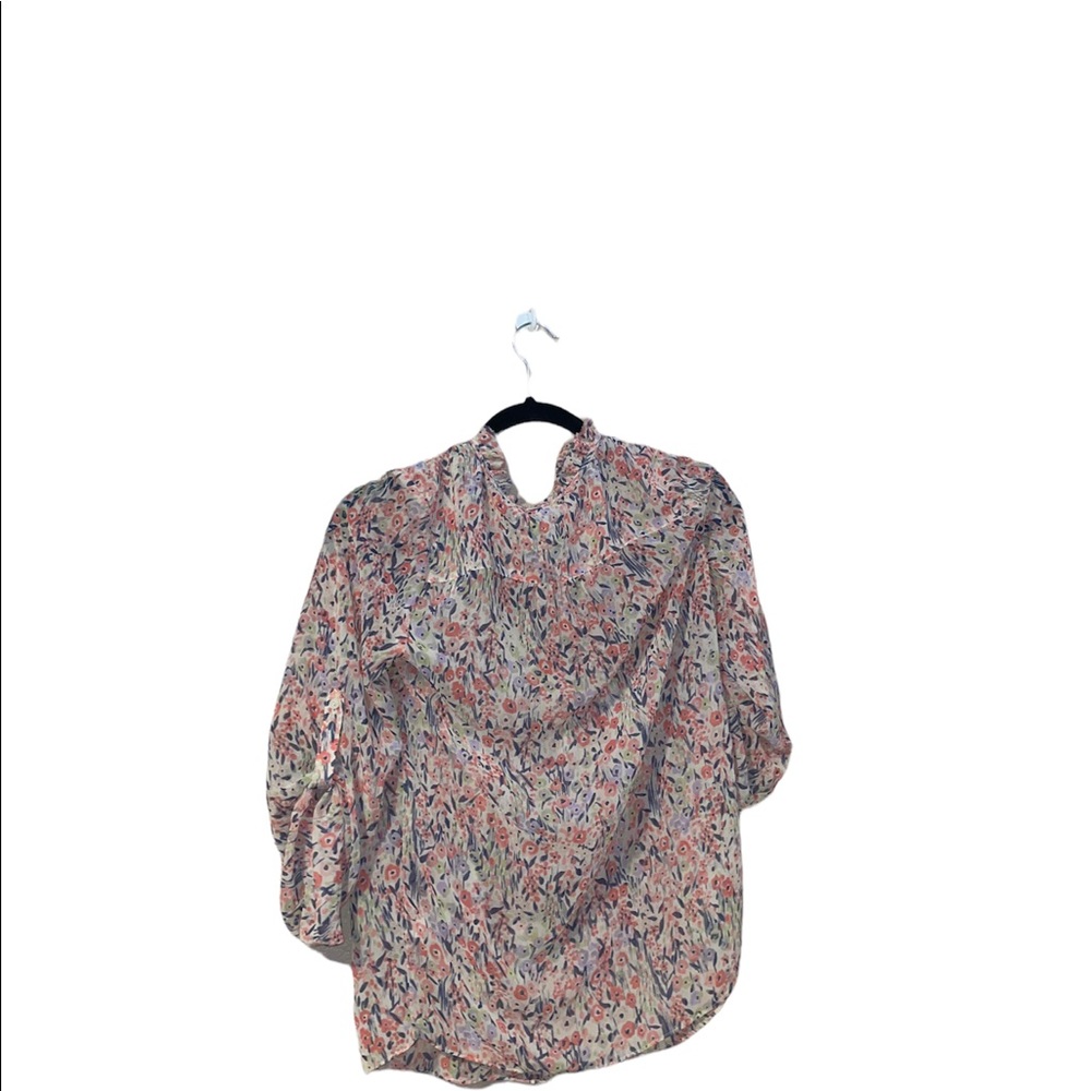 LC Lauren Conrad blouse with flowers - Picture 3 of 4